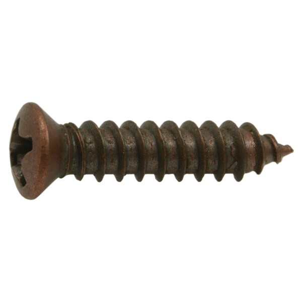 Midwest Fastener Sheet Metal Screw, #8 x 3/4 in, Antique Copper Steel Oval Head Phillips Drive, 30 PK 63298 - main
